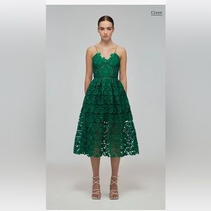 BNWT- Self portrait Green Azaelea Midi Dress